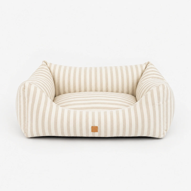 Kingston - Toile rayée - Lit de luxe pour chien