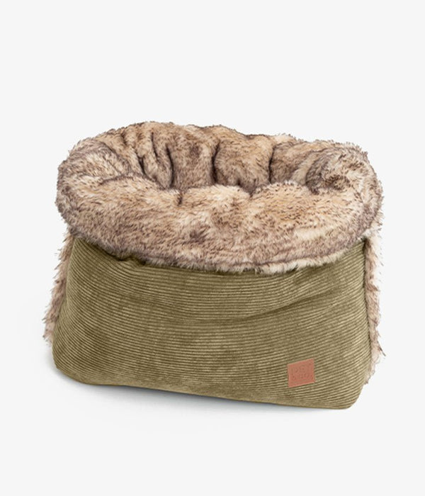 Sac à dos de luxe pour chien en fausse fourrure Snuggle Cord